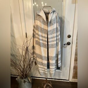 Eddie Bauer Striped Cardigan in Gray and Cream